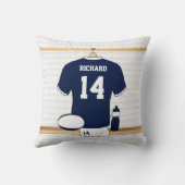 ロッカーパーソナライズされたルームのラグビージャージー クッション (裏面)