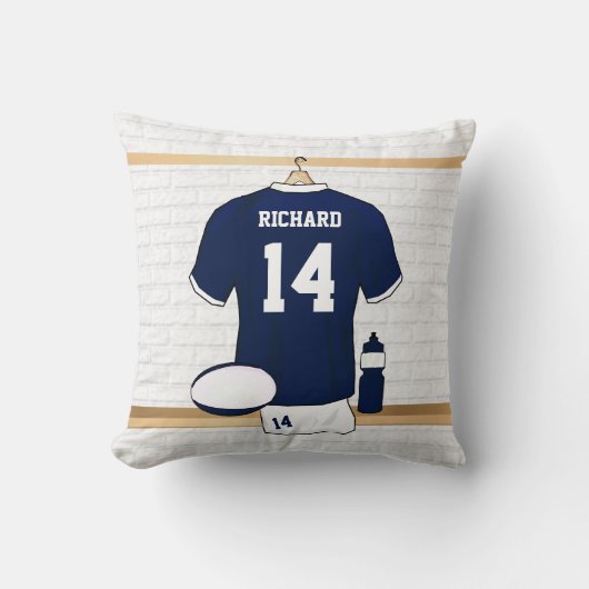 ロッカーパーソナライズされたルームのラグビージャージー クッション (正面)