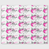 ロッカーヒックピンクギターラッピング紙 ラッピングペーパー (フラット)