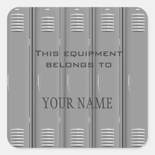 ロッカールームラベルシール スクエアシール (正面)