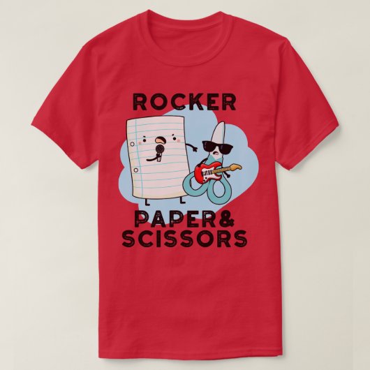ロッカー紙及びシザーズゲーおもしろいムパン1 Tシャツ (デザイン正面)
