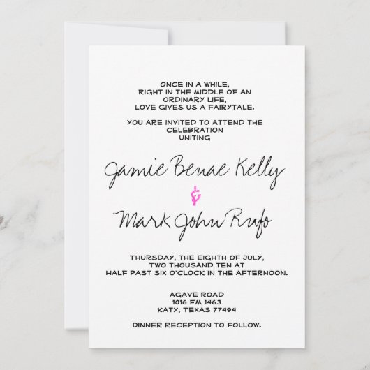 ロッカー結婚式の招待 招待状 (裏面)