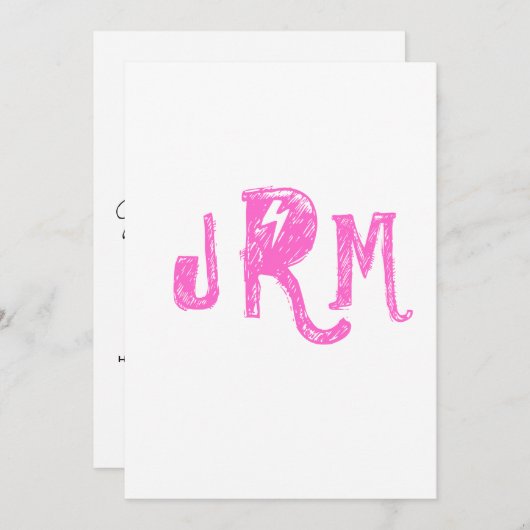 ロッカー結婚式の招待 招待状 (正面/裏面)