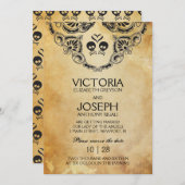 ロッカー結婚式招待状-スカル&クロスボーン 招待状 (正面/裏面)