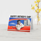 ロッカー1950年のレトロクラシックカー父の日 カード (黄色い花)