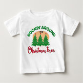 ロッキンのまわりにザクリスマスツリーベビーTシャツ ベビーTシャツ (正面)