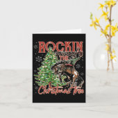 ロッキン'のまわりにザ・クリスマスカウボーイツリーサンタRid カード (黄色い花)