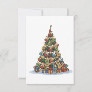 ロッキンのまわりに・ザ・クリスマスツリー   ギタリおもしろいス サンキューカード