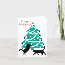 「ロッキンのまわりに・ザ・クリスマスツリー」猫カード シーズンカード