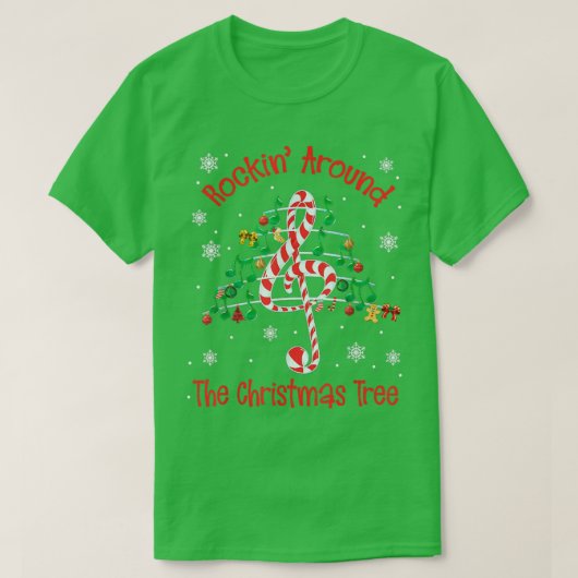 ロッキンのまわりに・ザ・クリスマスツリー Tシャツ (デザイン正面)