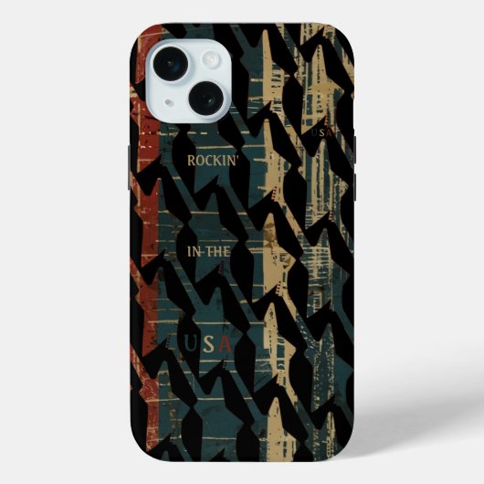 ロッキングインザアメリカのシックな色あせたカラーヴィンテージ57' Case-Mate iPhoneケース (裏面)