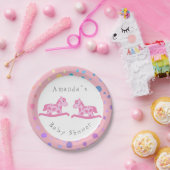 ロッキングウマツインガールベビーシャワーパーティー ペーパープレート (パーティー)