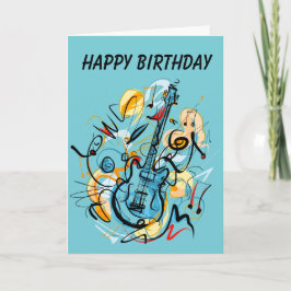 ロッキングギター誕生日カード カード