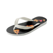 ロッキングギター、音楽ジャムスタイル、オレンジ&レッドアート キッズビーチサンダル (アングル)