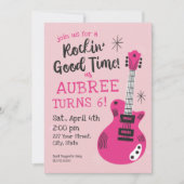 ロッキンググッドタイムロックスター誕生日招待状 招待状 (正面)