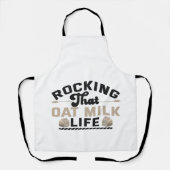 ロッキングザオートミルクライフおもしろいビーガンミルクシェイク エプロン (正面)