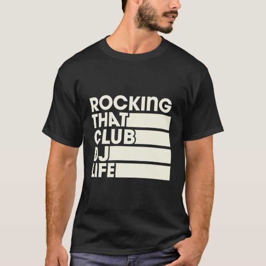 ロッキングザクラブDjライフレトロターンテーブルリストスタイル Tシャツ (正面)