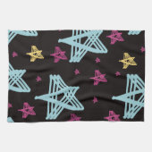 ロッキングスターピンクブルーブラック キッチンタオル (横)