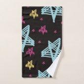 ロッキングスターピンクブルーブラック バスタオルセット (ハンドタオル)