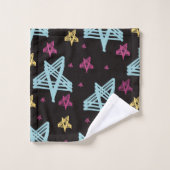 ロッキングスターピンクブルーブラック バスタオルセット (ウォッシュタオル)