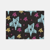 ロッキングスターピンクブルーブラック フリースブランケット (正面(横))