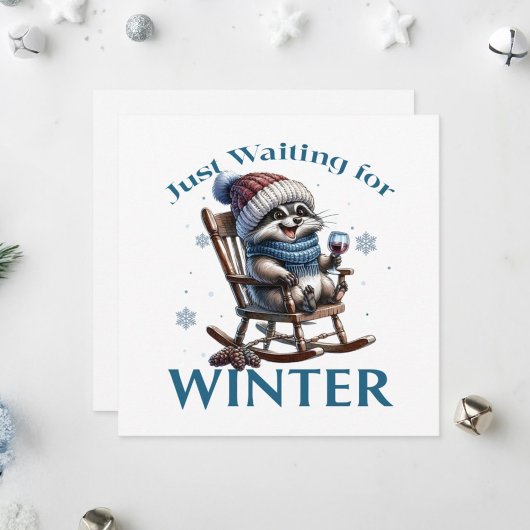 ロッキングチェアでぶらぶら歩くアライグマ。 シーズンカード