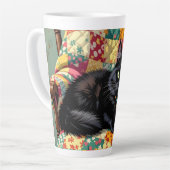 ロッキングチェアの可愛い黒猫 カフェラテマグ (左アングル)