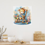 ロッキングチェアボーイのキリン ポスター (キッチン)