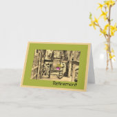 ロッキングチェア付き退職カード カード (黄色い花)