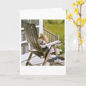 ロッキングチェア又はロックンロール誕生日願い カード (黄色い花)