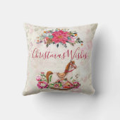 ロッキングビクトリアンホース&ポインセチア・クリスマス クッション (裏面)