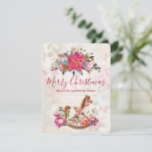 ロッキングビクトリアンホース&ポインセチア・クリスマス シーズンカード (スタンド正面)