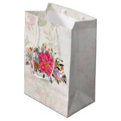 ロッキングビクトリアンホース&ポインセチア・クリスマス ミディアムペーパーバッグ (裏面アングル)