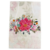 ロッキングビクトリアンホース&ポインセチア・クリスマス ミディアムペーパーバッグ (裏面)