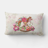 ロッキングビクトリアンホース&ポインセチア・クリスマス ランバークッション (裏面)