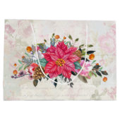 ロッキングビクトリアンホース&ポインセチア・クリスマス ラージペーパーバッグ (裏面)