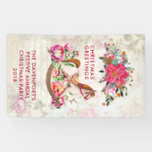 ロッキングビクトリアンホース&ポインセチア・クリスマス 横断幕 (横)