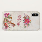 ロッキングビクトリアンホース&ポインセチア・クリスマス Case-Mate iPhoneケース (裏面(横))