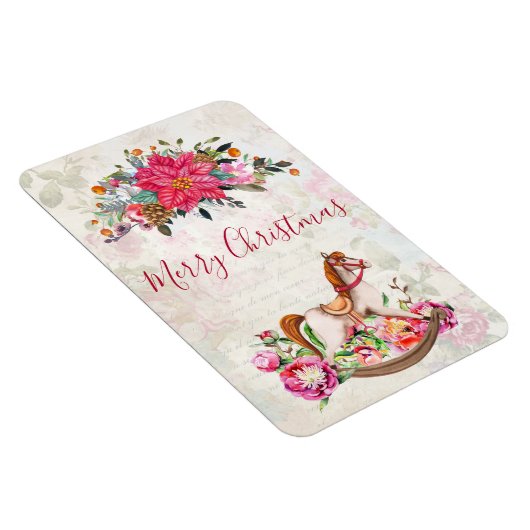 ロッキングビクトリアンホース&ポインセティアクリスマス マグネット (右側)