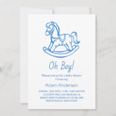 ロッキングホースああ男の子の赤ちゃんシャワー | エレガント&かわいい 招待状 (正面)