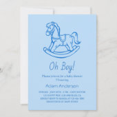 ロッキングホースああ男の子の赤ちゃんシャワー | エレガント&かわいい 招待状 (正面)