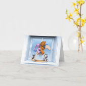 ロッキングホースで一緒に カード (黄色い花)