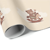 ロッキングホースに乗るテディベア ラッピングペーパー (ロールコーナー)