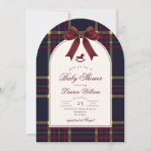 ロッキングホースのクリスマスプレッドボウベイビーシャワー 招待状 (正面)