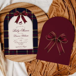 ロッキングホースのクリスマスプレッドボウベイビーシャワー 招待状