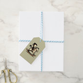 ロッキングホースの任意の色のサル ギフトタグ (より糸付き)