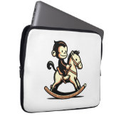 ロッキングホースの任意の色のサル ラップトップスリーブ (正面右)