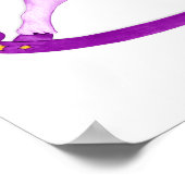 ロッキングホースの水彩画アートパープルのぬいぐるみポスター ポスター (角)