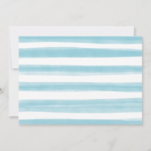 ロッキングホースの男の赤ちゃんシャワーを待つ 招待状 (裏面)