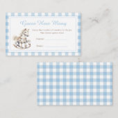 ロッキングホースの赤ちゃんシャワーゲームの数を推測 エンクロージャーカード (正面/裏面)